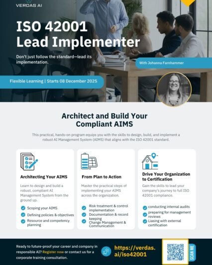 Internal ISO 42001 Lead Implementer Blended - December cohort: 8 Dec 2025